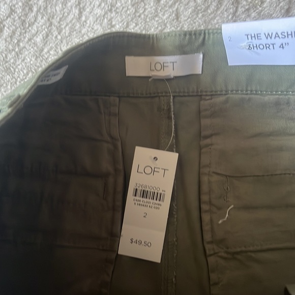Ann Taylor Loft The Washed Twill Short 4” Green Army - Picture 5 of 6